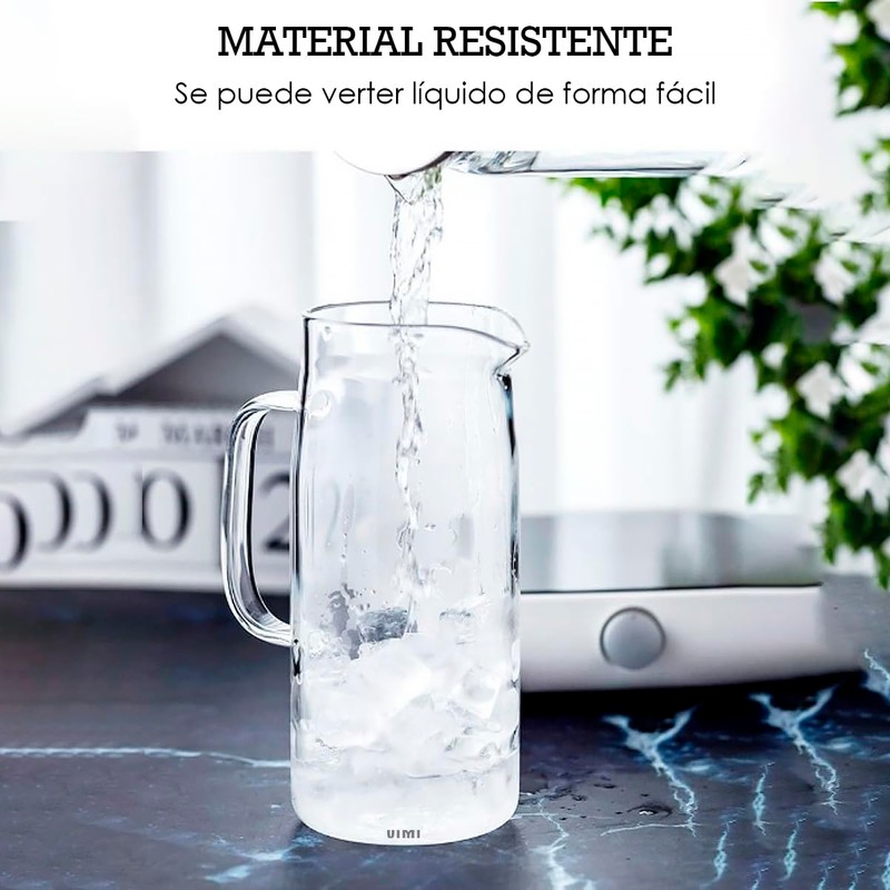 Jarra de Cristal con Tapa de Acero Inoxidable 1.2 L