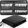 tutata Portable Zippered Key Case, Leather Key Organizer with Handle,