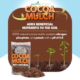 Garden Elements 100% Natural Cocoa Bean Shell Mulch for Gardens, Flower Beds, Potted Plants, and Mulching, 2 cu ft