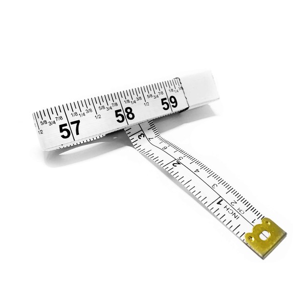 Perfect Measuring Tape All-Purpose 60 Inch Double Sided Fractional Inches and Millimeter/Centimeter Tape Measure TR-16-frac (60 inch White)
