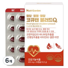 Nutrigarden CoQ10 Blood Q 16.5g, 6, 30 tablets / 뉴트리가든 코큐텐 블러드Q 16.5g, 6개, 30정