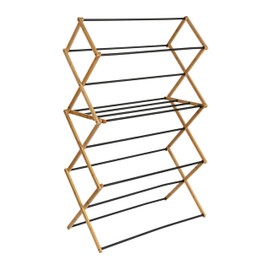 Household Essentials Bamboo Folding Clothes Drying Rack | Large Capacity, 14 Coated Metal Dowels, 28 Feet of Drying Space | Eco-Friendly, Collapsible Indoor Rack for Apartments, Homes & Dorms