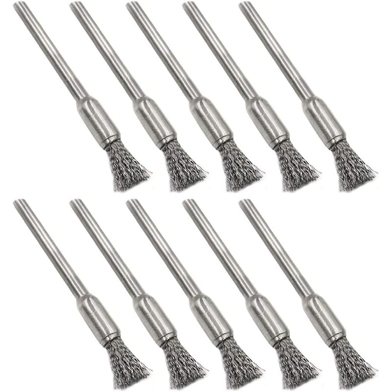 KEWAYO 30Pcs Stainless Steel Wire Brushes 1/5″(5mm) x 1/8″(3mm) Wire
