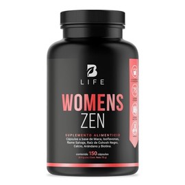 B Life Company Womens Zen de 150 Cápsulas. Ingredientes Naturales: Maca, Isoflavonas, Ñame Salvaje, Arándano, Raíz de Cohosh Negro, Calcio y Biotina. 