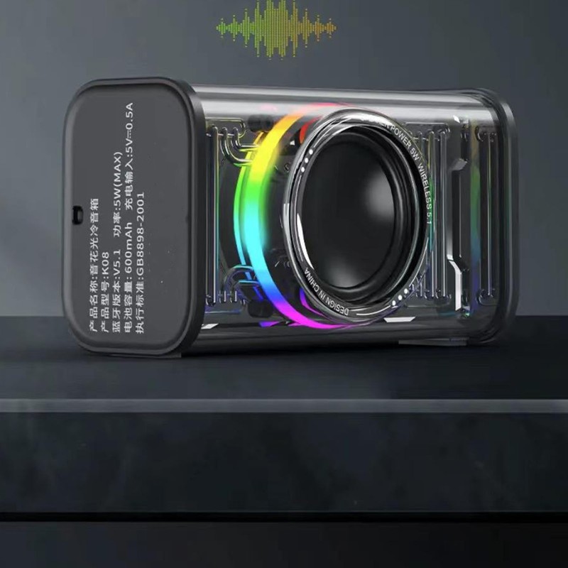 Bluetooth Speaker with Colorful Lights Loud Subwoofer Surround Sound Rechargeable