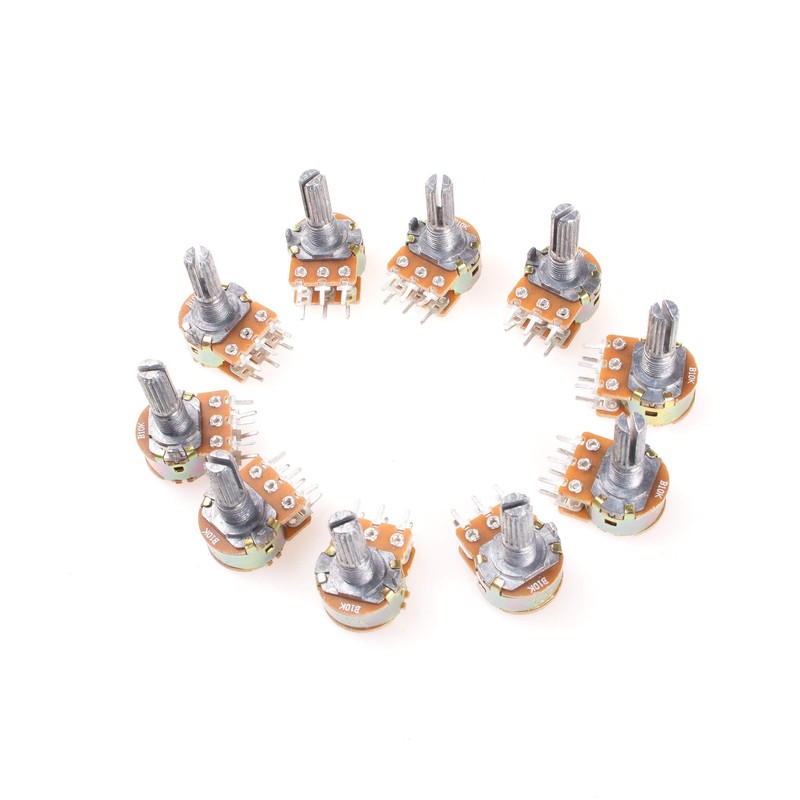 ANGEEK WH148 B250K Dual Stereo 6-Pin Potentiometer with Nuts and