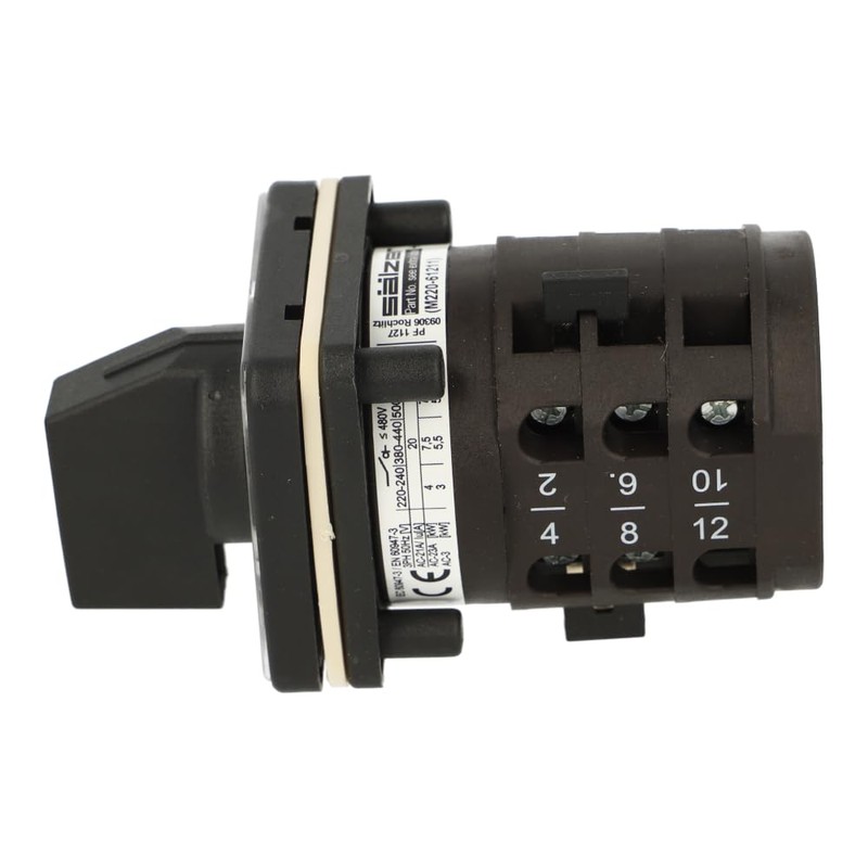 SALZER M220-61211-003M1 AC-21A: 20A, 380-440V, 5KW, Rotary CAM Switch, AC-23A:7