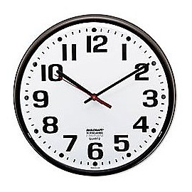 Skilcraft Quartz Wall Clock Slimline - Plastic Frame - 12-3/4" Diameter - Brown Case/White Face, Black, 6645-01-046-8849