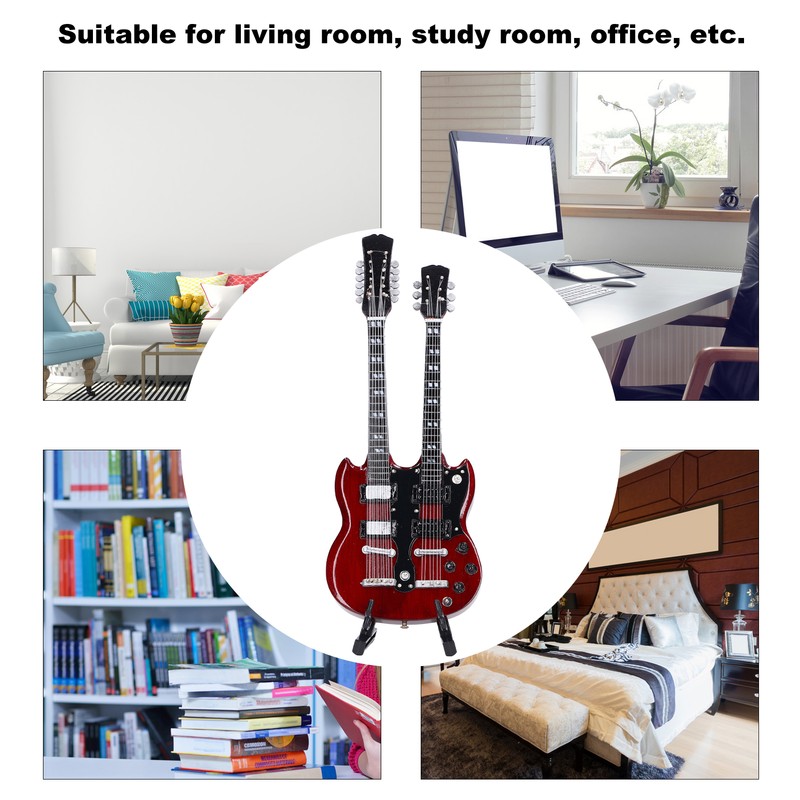 Wooden Miniature Guitar Elegant Mini Electric Guitar Musical Instrument Model