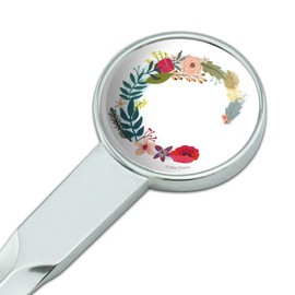 Letter C Floral Monogram Initial Classic Chrome Plated Metal Envelope Letter Opener Slitter