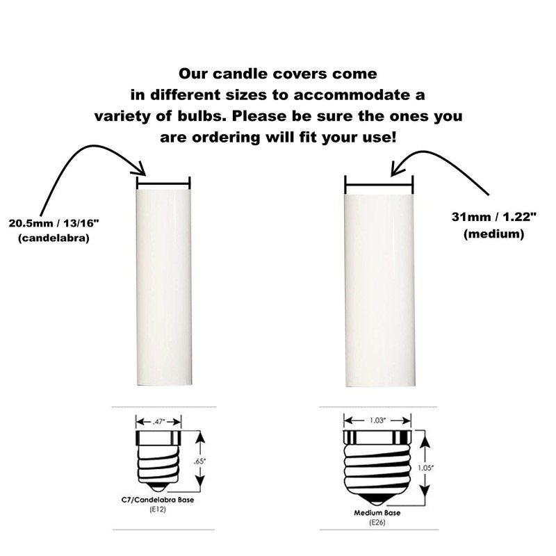 Creative Hobbies® 4" White Plastic Candle Covers Sleeves Chandelier Socket
