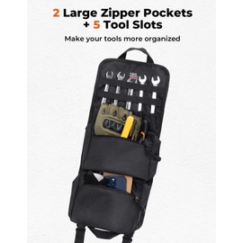 KEMIMOTO ATV Fender Bag Roll Up Tool Organizer Bag 1680D Portable Wrench Organizer Holder Heavy-Duty Rear Front ATV Gear Bag Tool Roll Bag Fits for ATV UTV Car for Mechanic, Electrician, Carpenter