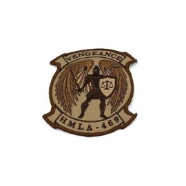 HMLA-469 Vengeance (Tan) Patch – With Hook and Loop, 4"