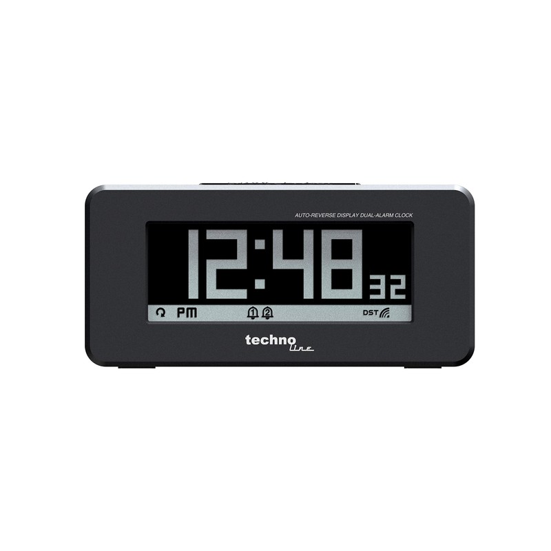 Technoline Radio Alarm Clock with Positive and Negative Display, matt