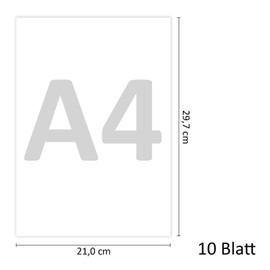 Set of 10 magnetic paper, white, DIN A4, DIY, magnetic back, printable with standard inkjet printers, for labelling, printing or as magnetic photo paper, mag220