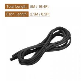 uxcell Screen Spline, 5M/16.4Ft Rubber Sealing Strip Window Screen Retainer, 4.5mm OD Black, 2 in 1 Combine Type