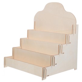 CIYODO Wooden Greeting Card Display Stand Versatile Tiered Card Holder for Postcards Stickers Tabletop Organization Stylish Desktop Accessory for Home Office Decor