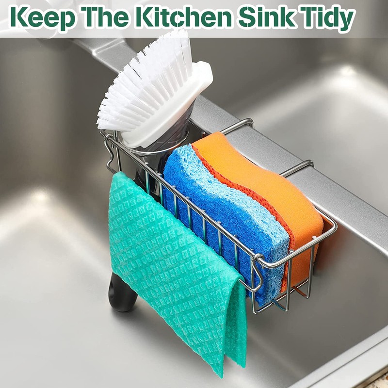 Kitchen Sponge Holder Stainless Steel Hanging Sink Caddy 3 in