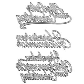Cutting Stencils, Wishes & Congratulations 9.3 cm to 8.1 cm, Pack of 3 | Lettering, Lettering, Congratulations, Birthday | Stencils for Designing Greeting Cards, Gifts and Much More