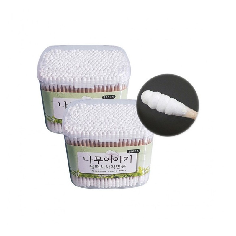 Pingshow51 Cotton Swab Popular Recommendation Item (7581)-D 350EAx6P Square One-Touch