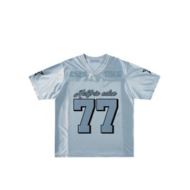 Aelfric Eden 77 Mesh Football Jersey Shirts Graphic Tee Printed Casual V Neck Tshirt Tees Streetwear Vintage Summer Top Blue