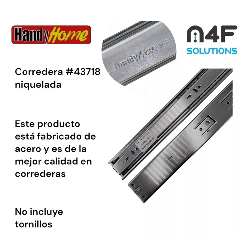 Handyhome Corredera Cajón Handyhome 50cm X 4.5cm 2paquetes 4pz 43718