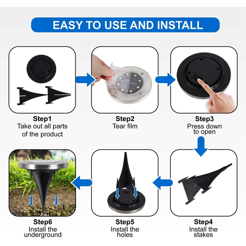 Luces solares de tierra LED para exteriores TIRI SMART paquete