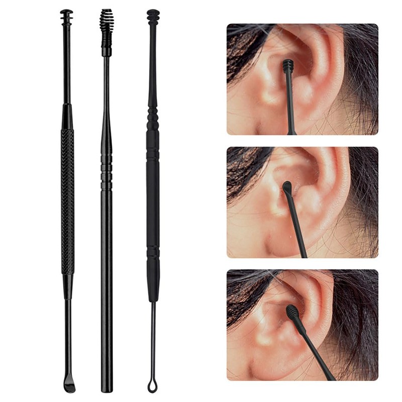 Ear Pick, Stainless Steel, Compact, Storage Case Included, Ear Scraping,