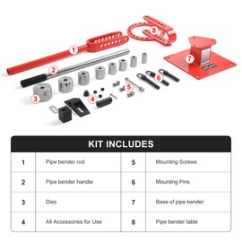 1" - 3" Manual Tube Bender, Pipe Bending Machine Mounted Bender