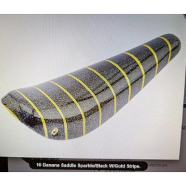 Unbranded 1 NEW BLACK SPARKLE, GOLD LINED BICYCLE BANANA SEAT  SCHWINNS FOR 16" BICYCLES