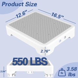 SOYO Mobility One Step Stool, Heavy Duty Indoor Outdoor Non-Slip Small Step Platform Assistive Device for Adult Elderly, Standing Support and Step Riser for Car, Bed, Door, Stair, Bathroom, White-Gray