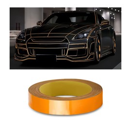 0.4''×197'' Car Reflective Strips Stickers for Body Rim, Funny DIY Warning Safety Decoration Strip Decals, Self-Adhesive Night Visibility Reflective Tape for Most Cars, Motorcycles, Bikes (Orange)