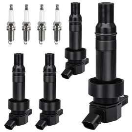 4pcs Ignition Coil & Spark Plug Fit for Kia Soul Rio Hyundai Veloster Accent 1.6 2012 2013 2014 2015 2016 2017 2018 2019 1.6L L4 Coil Pack Replaces# C1803 UF652