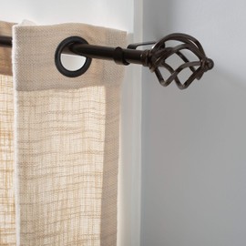Home Details Decorative Royal Twist Curtain Rod 86"-120" in. Bronze, Easy to Assemble, Hardware Included