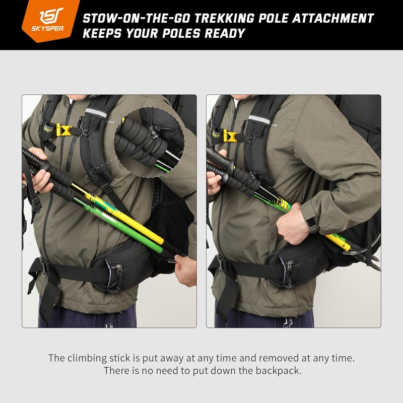 SKYSPER Hiking Backpack 50L Rucksack - Roll Top Backpacking Backpack