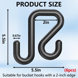 merrisport 6 Pack Bucket Hooks for 2" Aerial-Bucket Lip – Hooks for Bucket Truck Tool Bags and Aprons – Heavy Duty, Weather-Resistant Utility Hooks for Lineman Work Centers,Bucket Truck Accessories
