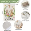 Heyfibro Happy Easter Bunnies Garden Flag 12x18 Double Sided Burlap,