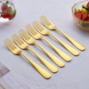 Matte Gold Dinner Fork Set, GoGeiLi 8.0-inch Stainless Steel Satin