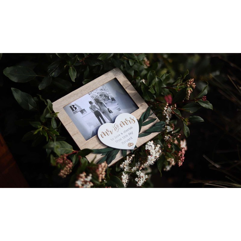 BallarArt CO Engagement Photo Frame with Heart Design, Romantic Couple