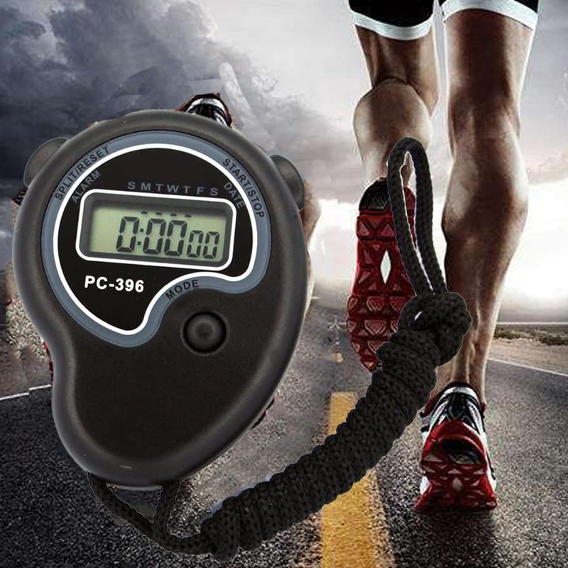 Sports Stopwatch Timer, Waterproof Digital Stopwatch with 12/24 Hour Clock