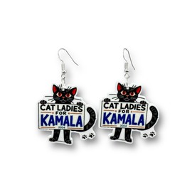 Kamala Harris Cat Ladies for Kamala Patriotic Fashion Jewelry Earrings Election 2024 Presidential Earrings Girl Women Democratic Party