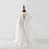 GZRYEJLEI 1pc White Cotton Blend Crinkle Soft long Scarf with