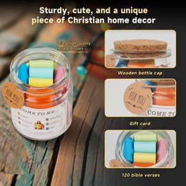 Bible Verse Jar, Color Coded Bible Verses in a Jar, Christian Gifts for Women,Easter Decorations, Mother's Day Gifts(Light Blue)