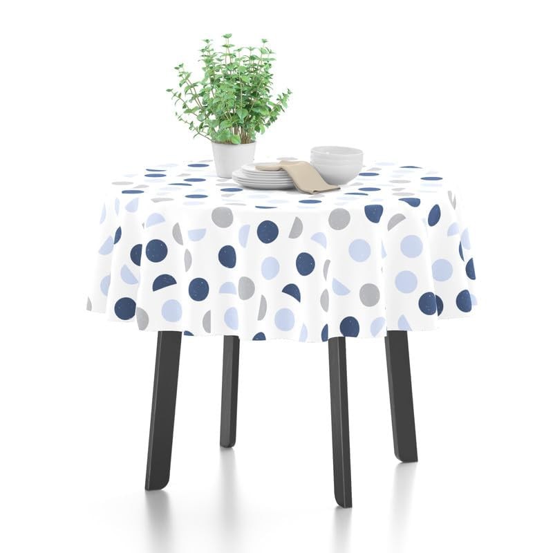 Encasa XO Printed Tablecloth 145 cm Round for 4 Seater