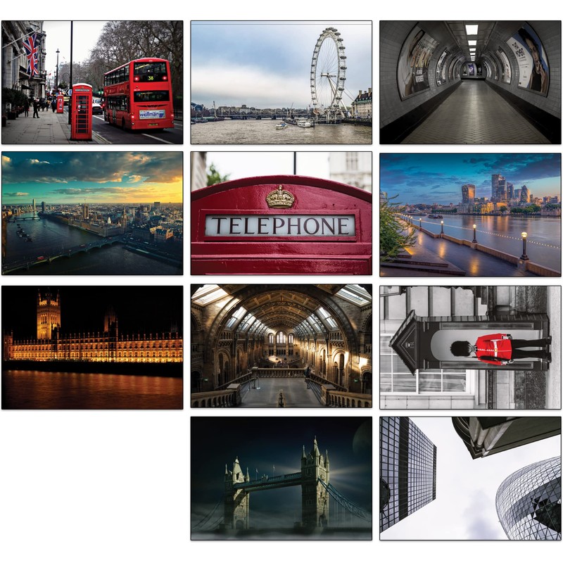 40 London Postcards - 40 Different Designs Printed on Bright
