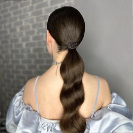 8pcs Wig Elastic Hair Band Ponytail Synthetic Hair Ties for Women Girls Thick thin Hair Accessories (Natural black dark brown light brown black)