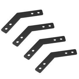 Mewutal 4pcs 135 Degree Angle Brackets 2mm Carbon Steel Mending Plate Joining Plates Black Side Reinforcement Plates 135°Corner Brace Brackets for Truss and Frame (2.36"×2.36"×0.63")