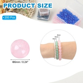 PATIKIL 200 Pcs Natural Stone Beads, 6mm Pink Chalcedony Beads for Jewelry Making Bracelet Necklace Earrings Gemstone Round Loose Beads DIY Gifts for Women