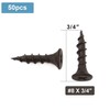 #8 x 3/4" Wood Screw 50PCS Black Phosphate Coated Stainless