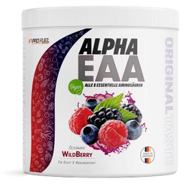 Alpha EAA Powder 462 g Wild Berry – Incredibly Delicious EAA Drink Powder, All 8 Essential Amino Acids, Vegan EAAs Amino Acids / Amino Workout Drink, Optimal Value, Made in Germany